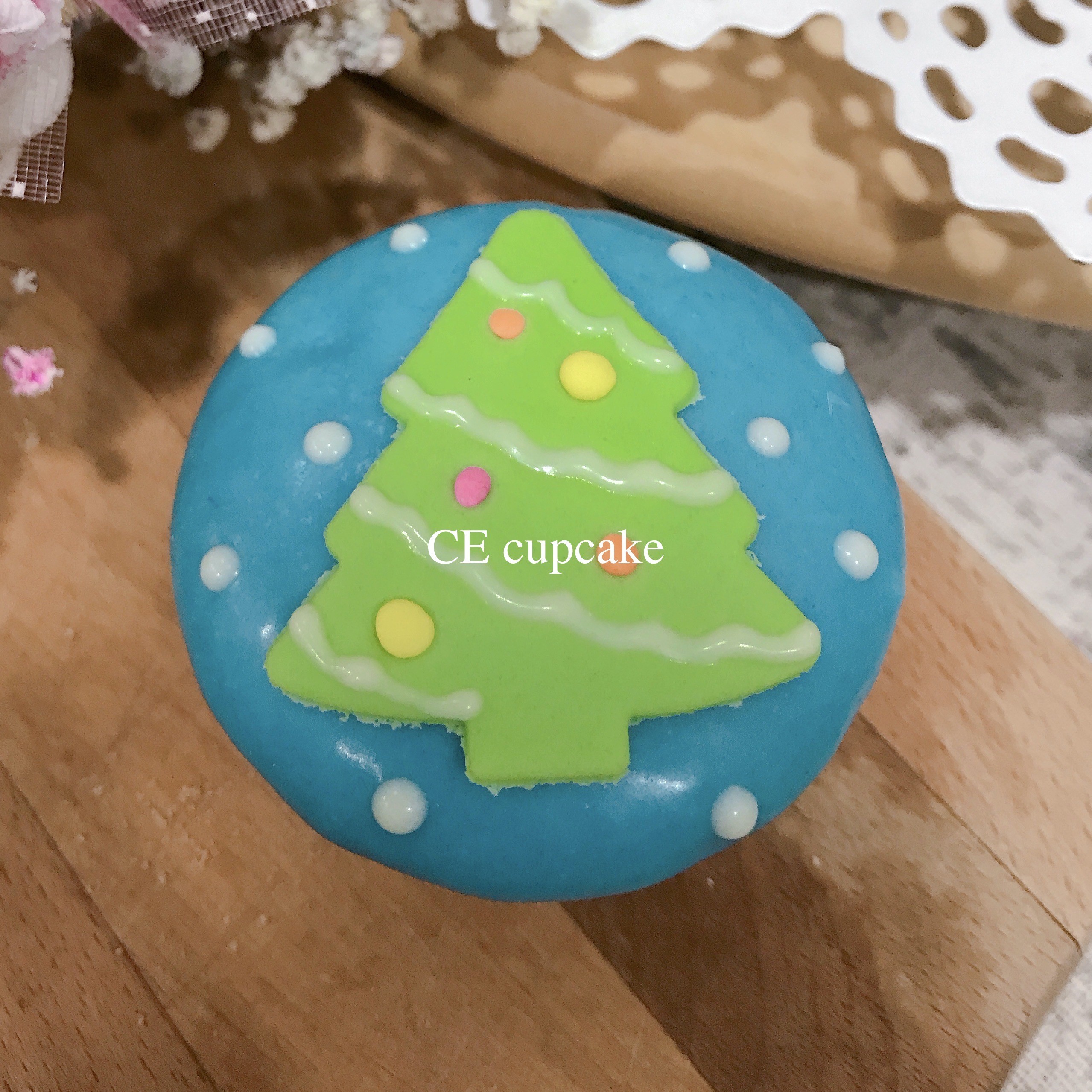 聖誕節 造型迷你杯子蛋糕～～綠色聖誕樹 10入